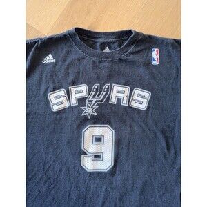 Vintage Y2K Adidas NBA San Antonio Spurs Tony Parker #9 Black Jersey T-Shirt L